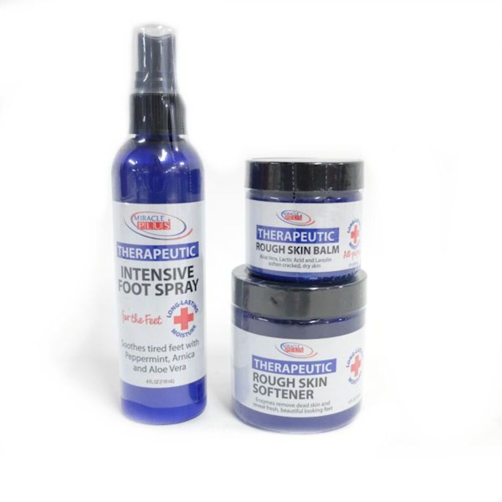 Miracle Plus Therapeutic Intense Foot Spray, Rough Skin Balm & Skin Softener